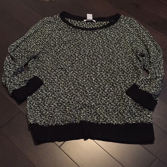 Bar III Black and White Marled Textured Sweater - Picture 1 of 7